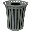 Wydman 24 Gallon Slatted Steel Receptacle w/Flat Top, Silver - WC2400-FT-SLV
