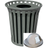 Wydman 36 Gallon Slatted Steel Receptacle w/Dome Top, Silver - WC3600-DT-SLV