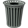 Wydman 36 Gallon Slatted Steel Receptacle w/Flat Top, Silver - WC3600-FT-SLV