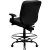 Flash Furniture Hercules Big & Tall Drafting Stool with Armrest - Leather - Black