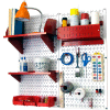 Wall Control Pegboard Hobby Craft Organizer Storage Kit, White/Red, 32" X 32" X 9"