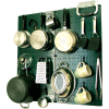 Wall Control Kitchen Pegboard Pack Storage & Organization Kit, Green/Black, 32" X 32" X 6"