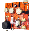 Wall Control Kitchen Pegboard Pack Storage & Organization Kit, Orange/Black, 32" X 32" X 6"