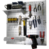 Wall Control Pegboard Utility Tool Storage Kit, Galvanized White, 32" X 32" X 6"