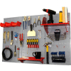 Wall Control Pegboard Standard Tool Storage Kit, Gray/Red, 48" X 32" X 9"