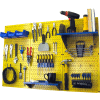 Wall Control Pegboard Standard Tool Storage Kit, Yellow/Blue, 48" X 32" X 9"