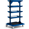 Mobile Reel Rack 32"W x 27"D x 59-1/4"H Bottom Shelf 8 Storage Rods Avalanche Blue