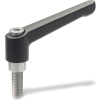 J.W. Winco 3T12S33K Nylon Plastic Adjustable Lever w/ Stainless Steel Components 1/4-20 x .47" Stud