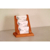 3 Pocket Counter Top Business Card Holder - Medium Oak