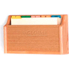 Wooden Mallet Single Square Bottom Legal Size File Holder, Light Oak