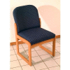 Wooden Mallet Prairie Armless Guest Chair with Sled Base, Solid Vinyl, Black/Mahogany