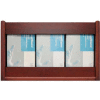 Wooden Mallet 3 Pocket Glove/Tissue Box Holder - Rectangle, Mahogany