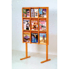 12 Magazine/24 Brochure Oak & Acrylic Wall Display - Medium Oak