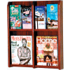 4 Magazine/8 Brochure Oak & Acrylic Wall Display - Mahogany