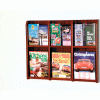 6 Magazine/12 Brochure Oak & Acrylic Wall Display - Mahogany