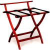 Wooden Mallet WallSaver™ Luggage Rack with Black Webbing, Mahogany