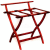 Wooden Mallet WallSaver™ Luggage Rack with Brown Webbing, Mahogany