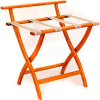 Wooden Mallet WallSaver™ Luggage Rack with Tapestry Webbing, Medium Oak