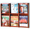 Wooden Mallet Divulge™ 6 Magazine Wall Display, Mahogany