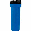 10" Residential Blue/Black Plastic Filter Housing 1/4" Port - Pkg Qty 12