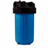 10" Full Flow Blue/Black Plastic Filter Housing 3/4" Port Pressure Release - Pkg Qty 4