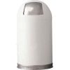 Standard 12 Gallon Steel Receptacle w/Dome Top Lid, White - 12DTWH