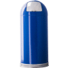 Standard 15 Gallon Steel Receptacle w/Push Door Dome Lid, Blue - 15DTBL
