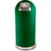 Standard 15 Gallon Steel Receptacle w/Push Door Dome Lid, Spruce Green - 15DTSGN