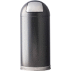 Granite 15 Gallon Steel Receptacle w/Push Door Dome Lid, Silver Vein - 15DTSVN