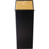 Monarch 21 Gallon Steel Receptacle w/Push Top Lid, Black w/Brass Accents - 21HT-11