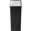 Monarch 21 Gallon Steel Receptacle w/Push Top Lid, Black w/Chrome Accents - 21HT-22