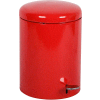 Step-On Round 4 Gallon Steel Receptacle, Red - 2240RD