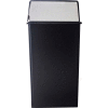 Monarch 36 Gallon Steel Receptacle w/Push Top, Black w/Chrome Accents - 36HT-22