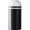 Monarch 15 Gallon Steel Receptacle w/Open Dome Top, Black w/Chrome Accents - 415DT-22