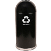 Indoor 15 Gallon Steel Recycling Container w/Open Dome Top, Black - 415DTBK-R