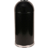 Standard 15 Gallon Steel Receptacle w/Open Dome Top, Black - 415DTBK