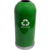Indoor 15 Gallon Steel Recycling Container w/Open Dome Top, Green - 415DTGN-R