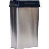 Witt Stainless Steel Wall Hugger Wastebasket w/Plastic Swing Top 22 Gallon, 70HTSS
