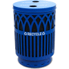 Covington 40 Gallon Flat Top Recycling Receptacle, Blue - COVR40P-FTR-BL