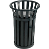 Oakley Slatted Steel Ash Urn 17"Dia. X 26"H, Black - M2000-BK