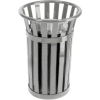 Oakley Slatted Steel Ash Urn 17"Dia. X 26"H, Silver - M2000-SLV