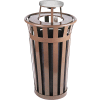 Oakley 24 Gallon Slatted Steel Receptacle w/Ash Top, Brown - M2401-AT-BN
