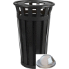 Oakley 24 Gallon Slatted Steel Receptacle w/Dome Top, Silver - M2401-DT-SLV