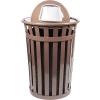 Oakley 36 Gallon Slatted Steel Receptacle w/Dome Top, Brown - M3601-DT-BN