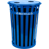 Recycling Flat Top Lid w/2 Hole Opening, Blue - M3601-FTL2H-BL