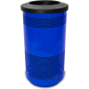 Stadium Series® 35 Gallon Receptacle w/Flat Top Lid, Blue Streak II - SC35-01-BS-FT