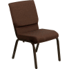 Flash Furniture 18.5''W Stacking Church Chair - Fabric - Brown - Hercules Series