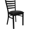 Flash Furniture Ladder Back Metal Restaurant Chair - Vinyl - Black - Hercules Series