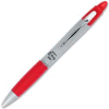 Zebra Z-Grip Max Retractable Pen, 1.0mm, Silver Barrel, Red Ink, Dozen