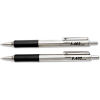 Zebra F-402 Ballpoint Retractable Pen, 0.7mm, Black Ink, Stainless Steel Barrel, 2/Pack